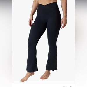Yogalicious Lux Madison Crossover Flare Leggings - Black Size Small